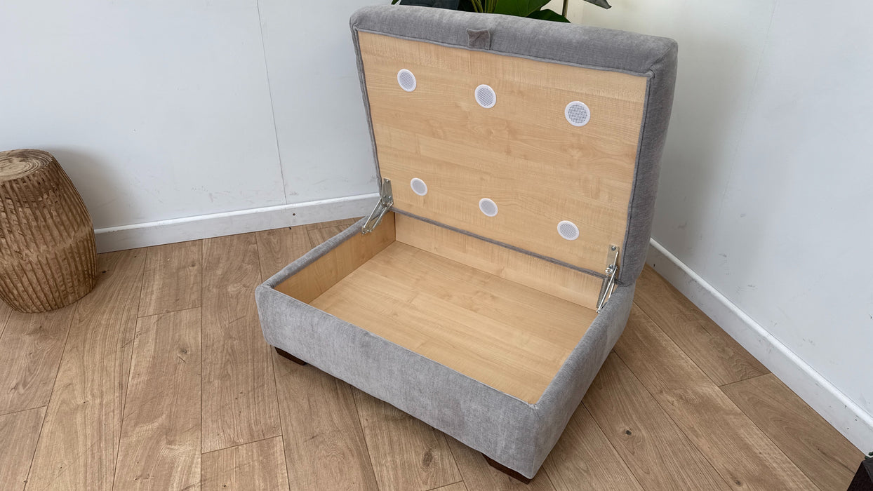 Sofology The Tallulah Fabric Footstool in Linen Chenille All Over