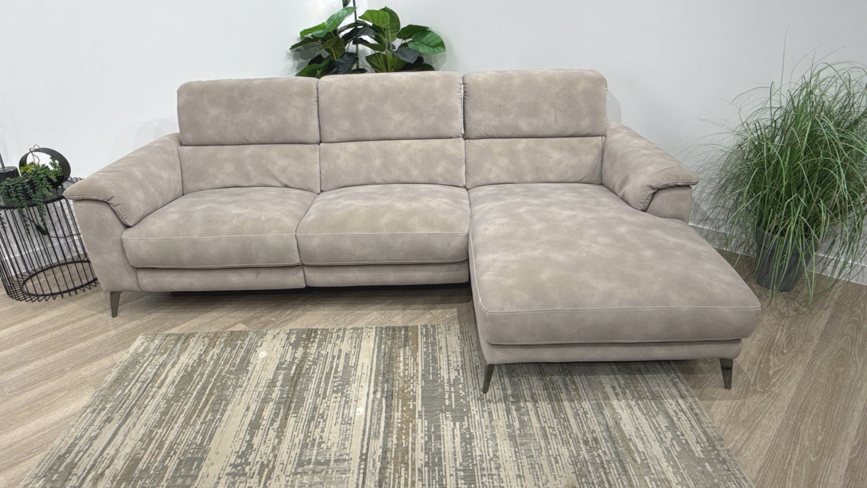 Sofology Illinois Fabric 3 Seater Chaise Power Recliner/Headrest Heated Seats in Lifestyle Mottled Marble