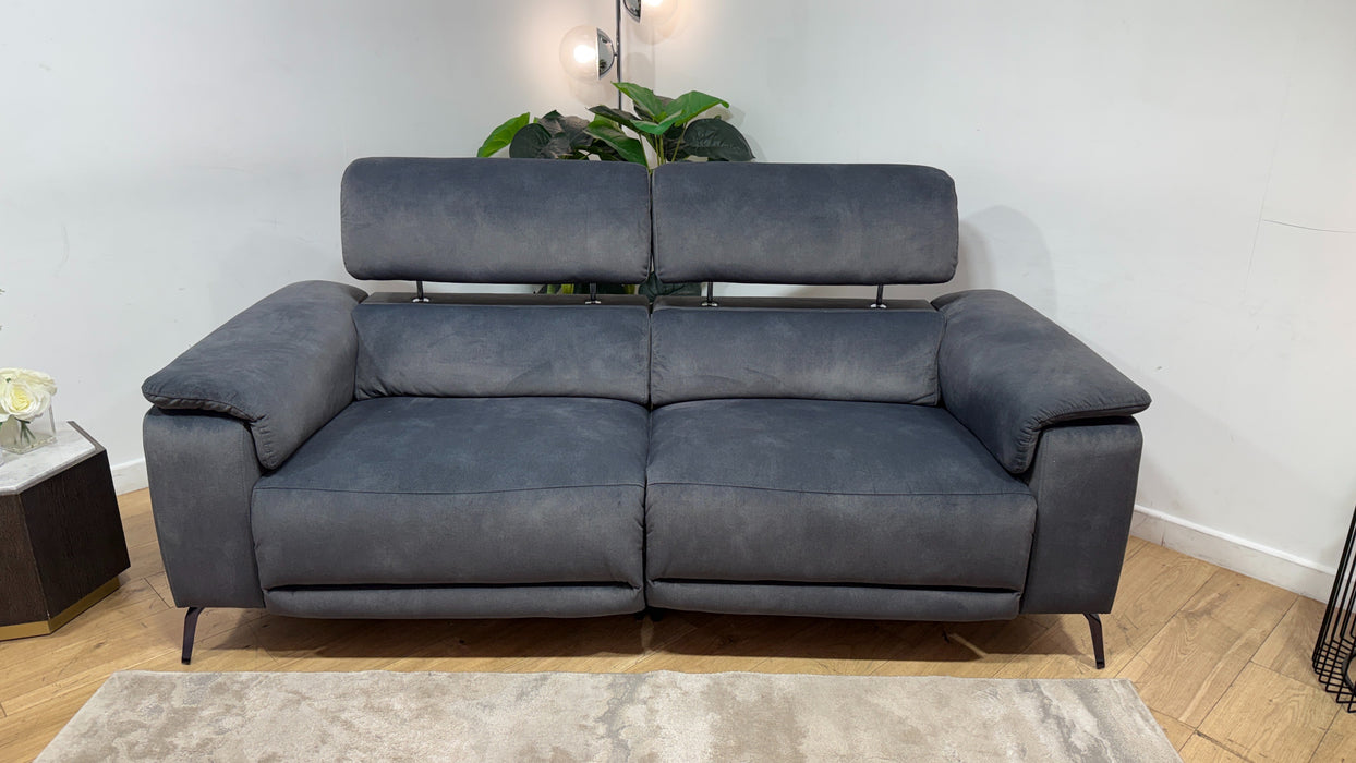 Sofology Fratelli Fabric 2.5 Seater Power Recliner/Headrest in Lifestyle Flecked Charcoal