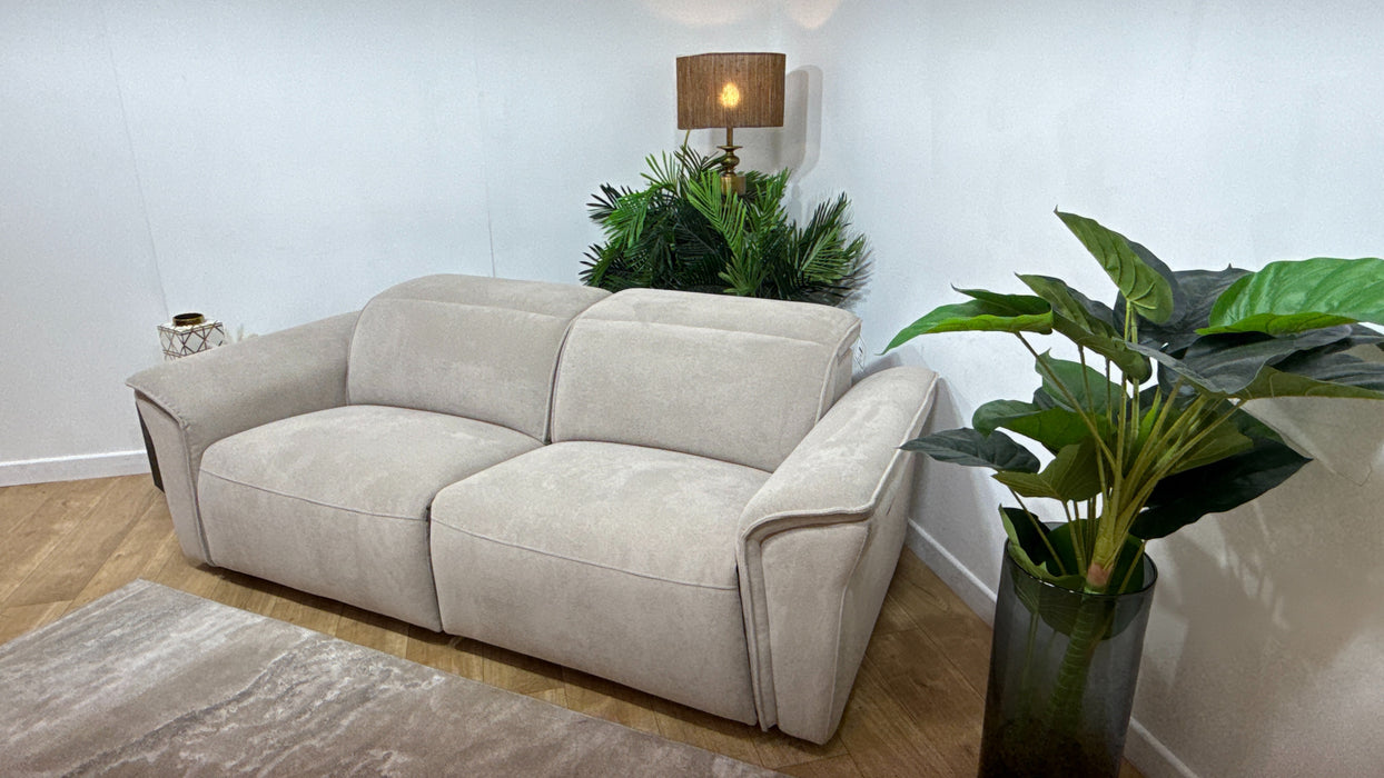 Sofology Fleur Fabric 2.5 Seater Power Recliner/Headrest in Soft Sherpa Pebble Amor