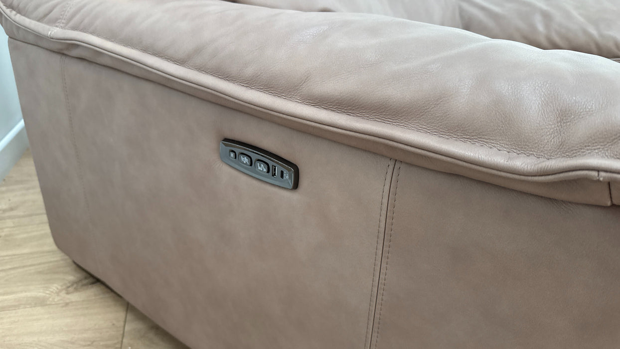 Sofology Embrace Recliner Loveseat Chair in Trusty Matt Leather Taupe