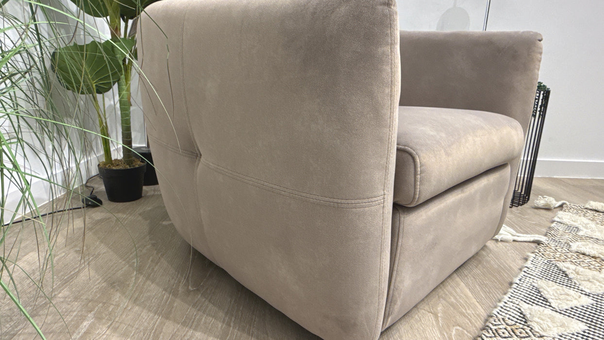 Sofology Marvella Fabric Swivel Chair in Lifestyle Flecked Nutmeg