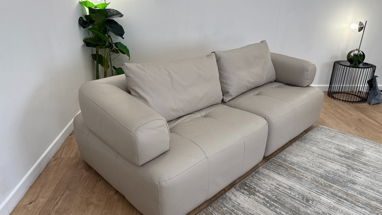 Sofology The Flex Leather 3 Seater Motion Back Large Full Back in Trusty Matt Stone