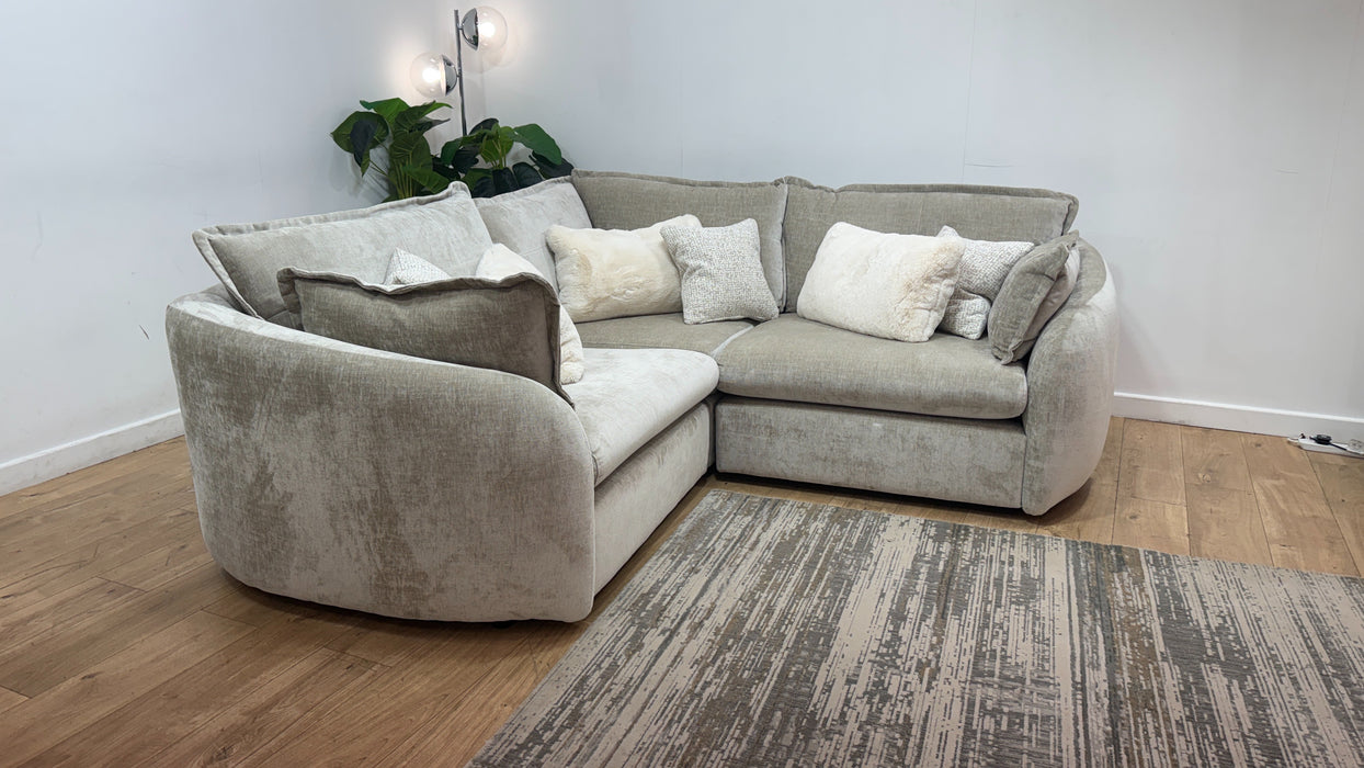 Sofology Portobello Fabric 1 Corner 1 Foam Seats in Luxury Chenille Linen Mix