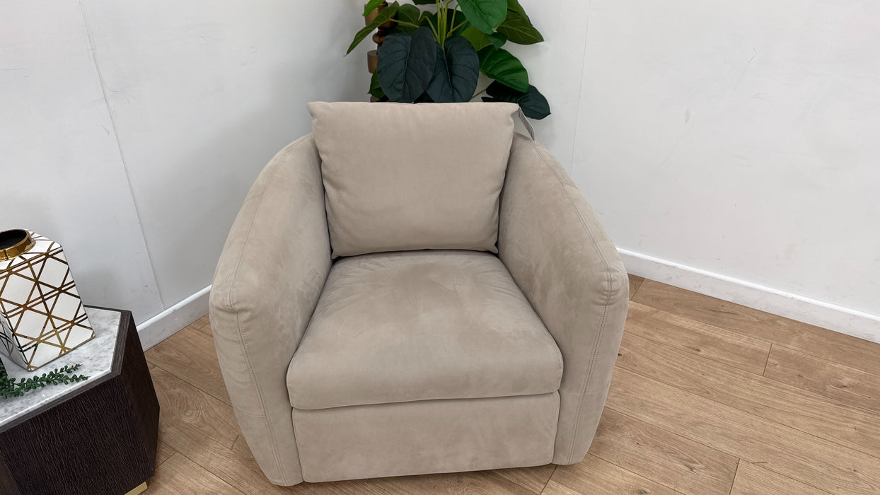 Sofology Marvella Fabric Swivel Chair in Lifestyle Nubuck Feel Stone