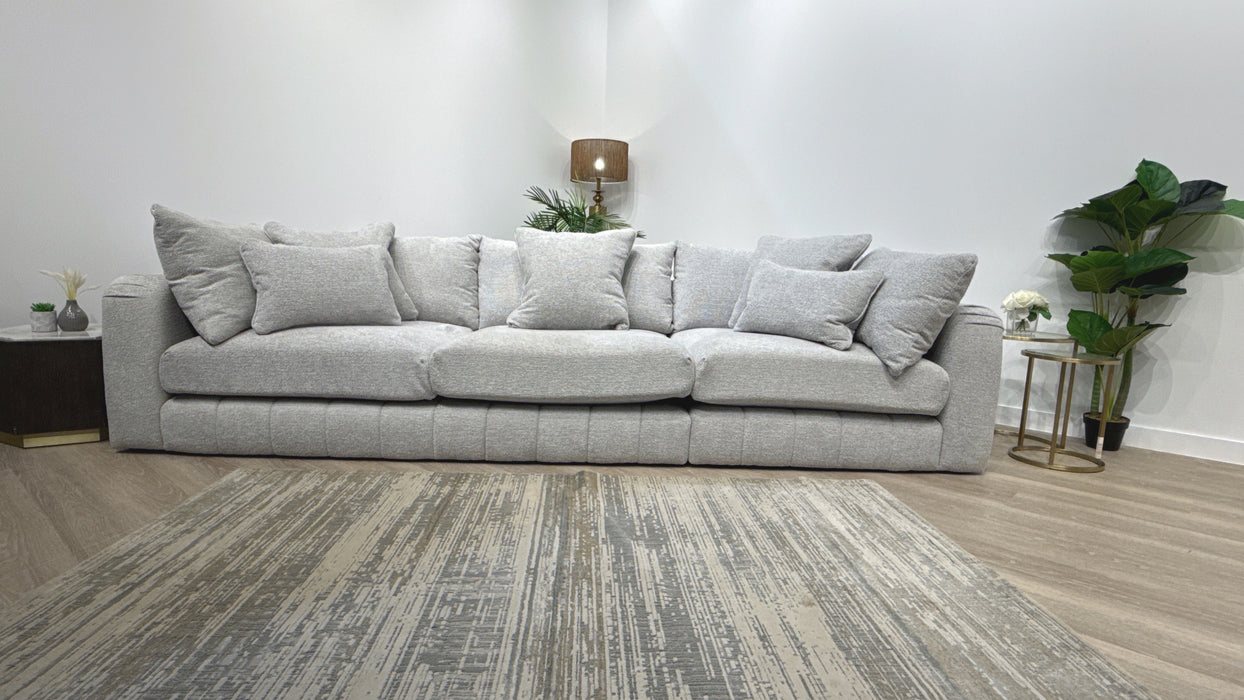 Sofology Westwood  Grande Seater Split Fabric Sofa in Boucle Silver