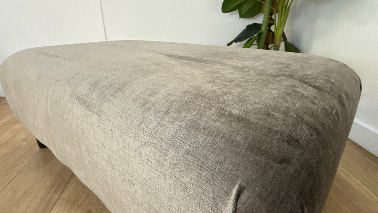 Sofology Mayfair Fabric Designer Footstool in Luxury Chenille Truffle