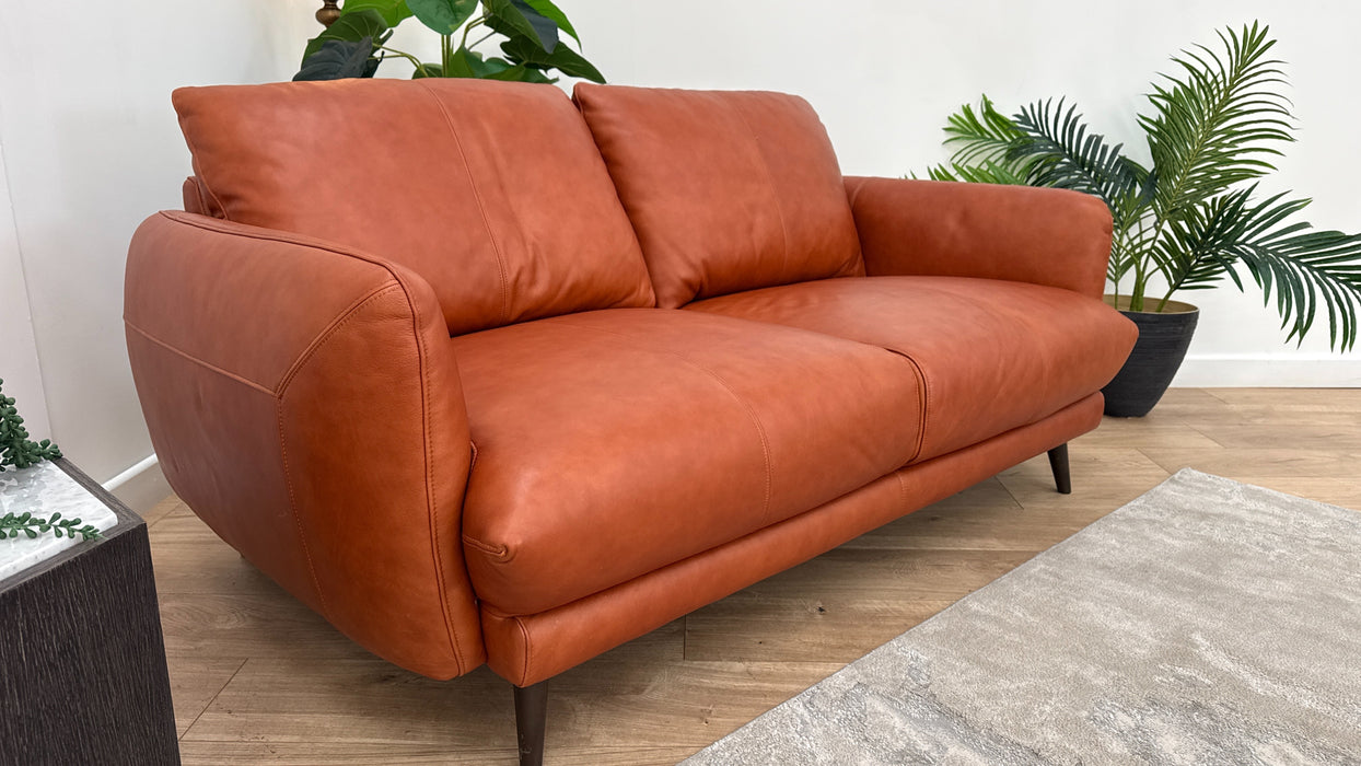 Sofology The Adler Leather 2 Seater in Relaxed Soft Amber