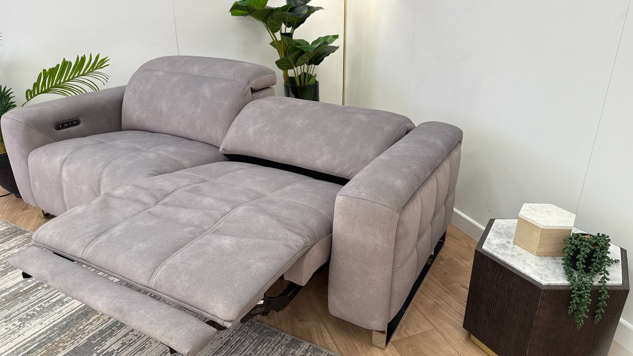 Sofology The Marvella 2.5 Fabric Power Recliner/Headrest in Lifestyle Flecked Stone