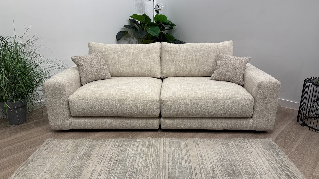 Sofology Amalfi Fabric 4 Seater Split in Micro Flecked Boucle Natural Mix