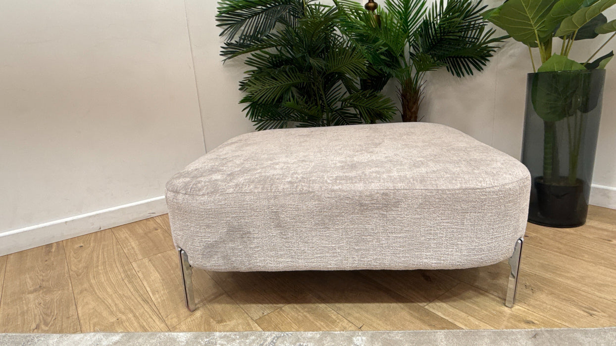 Sofology Westwood Fabric Designer Footstool in Teddy Chenille Silver