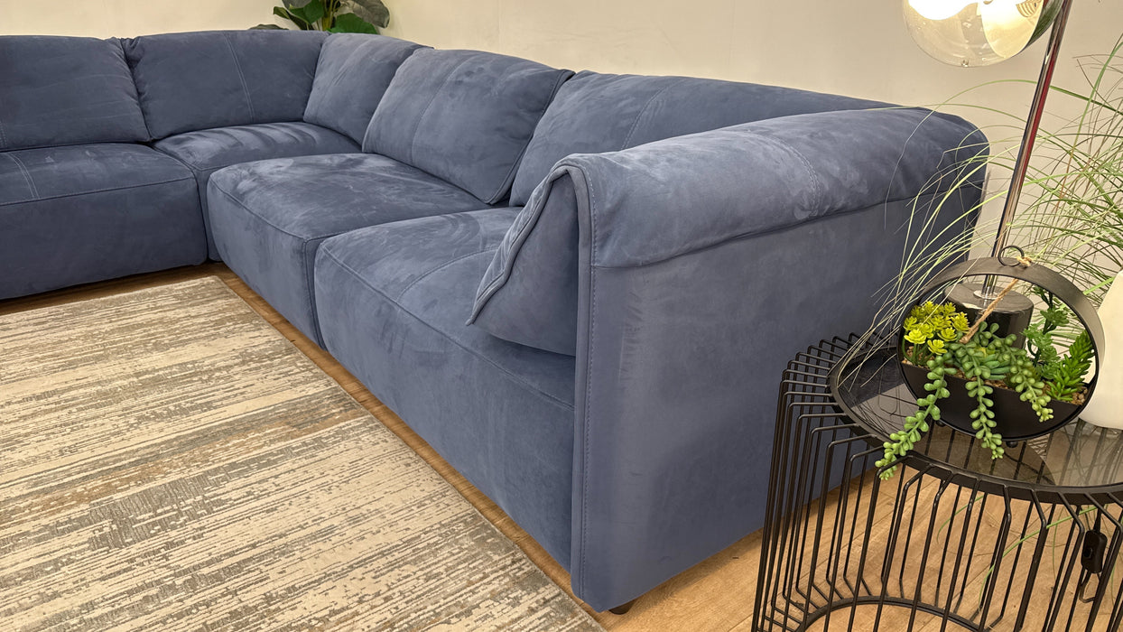 Sofology Tessuto Fabric 3 Corner 1 in Lifestyle Nubuck-Feel Blue