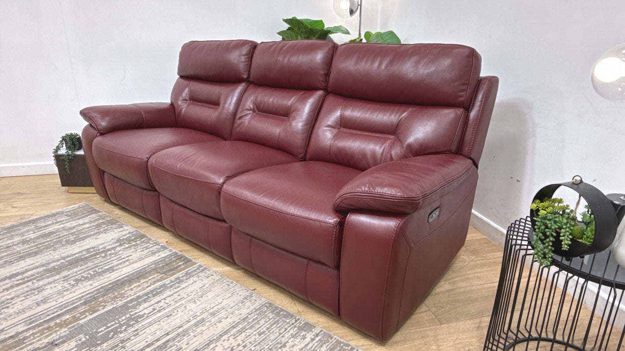 DFS Foster Leather 3 Seater Power Recliner