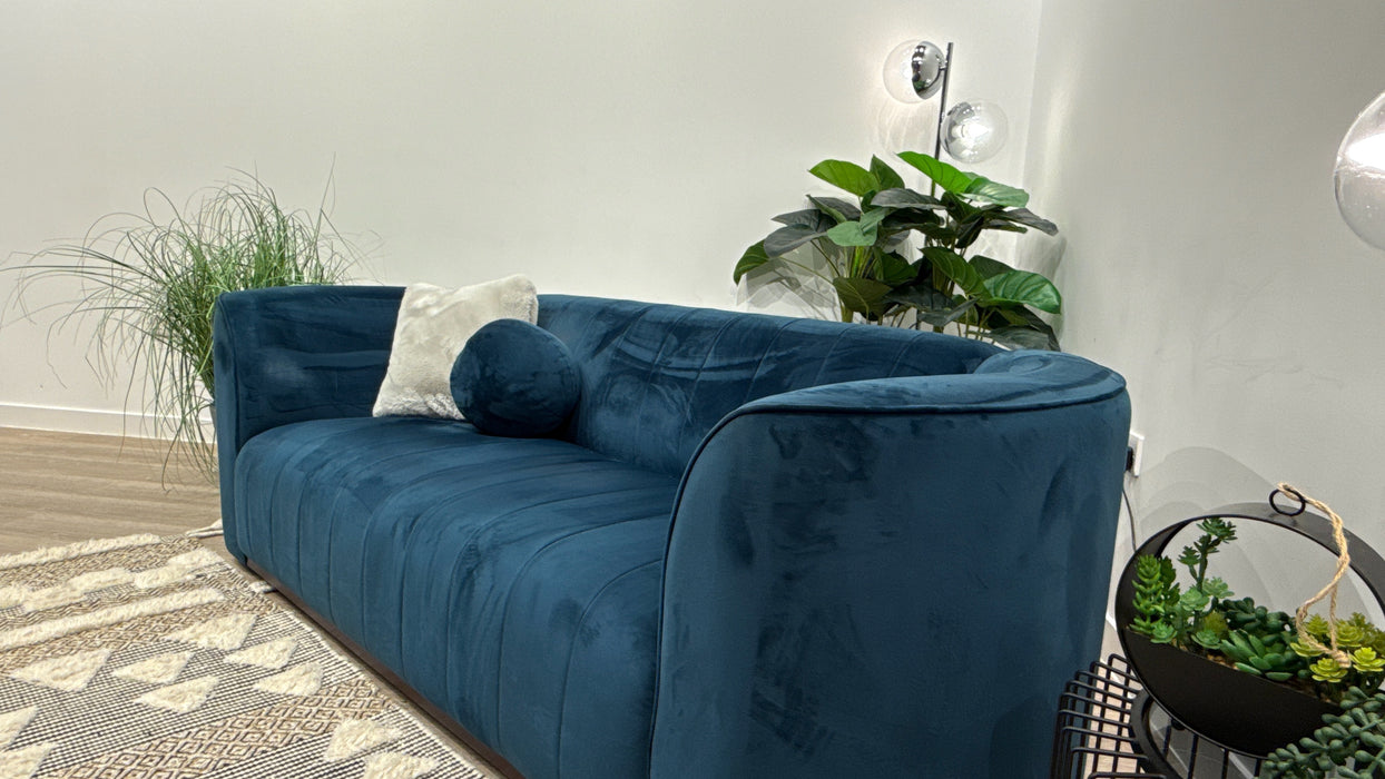 Sofology The Fitzrovia 3 Seater Fabric Sofa in Matt Velvet Teal