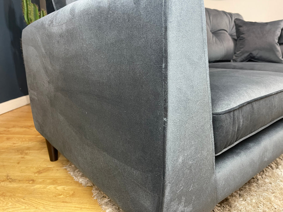 Cricket Fabric 3 Seater Charcoal Velvet All Over (WA2)