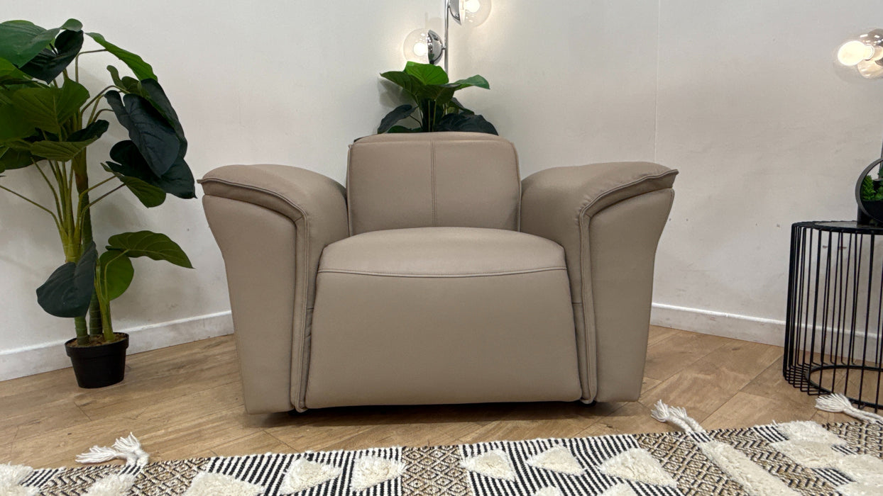 Sofology Fleur Leather Chair in Trusty Embossed Stone