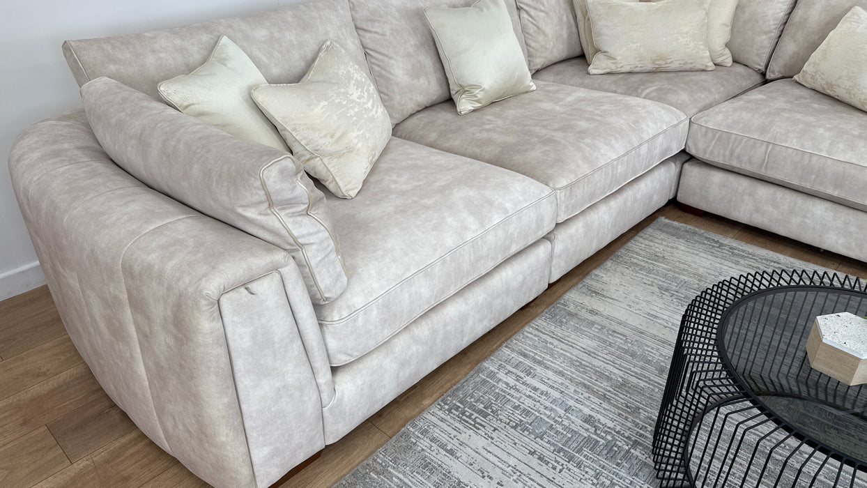 Emperor 3 Corner 1.5 Modular Fabric Sofa in Lucerne Ivory Mix