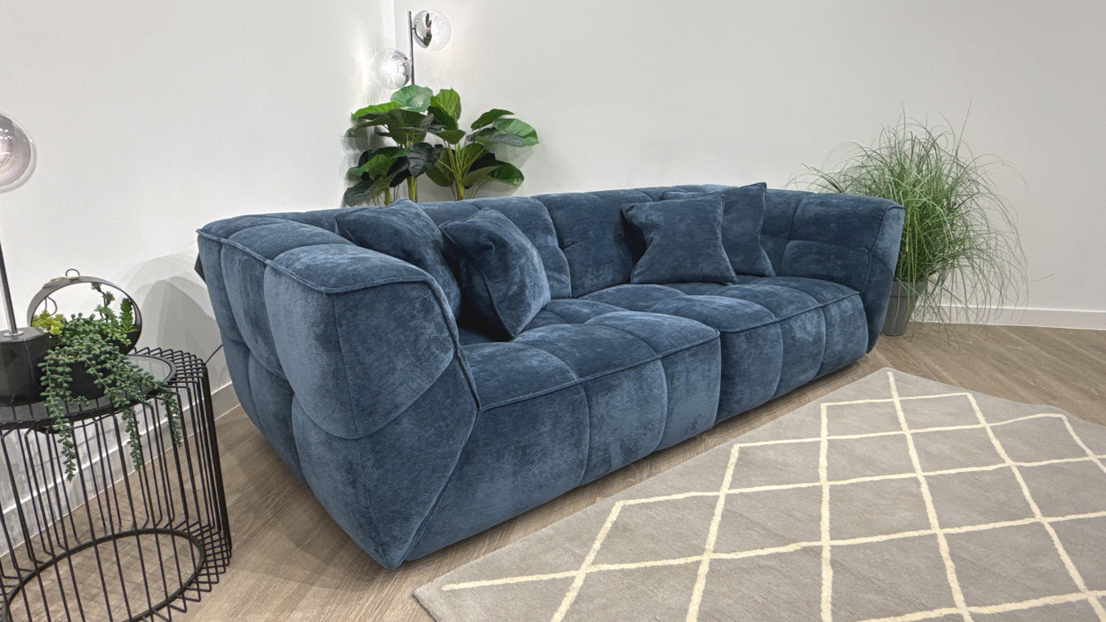Sofology Moritz 3 Seater Fabric Sofa in Steel Blue