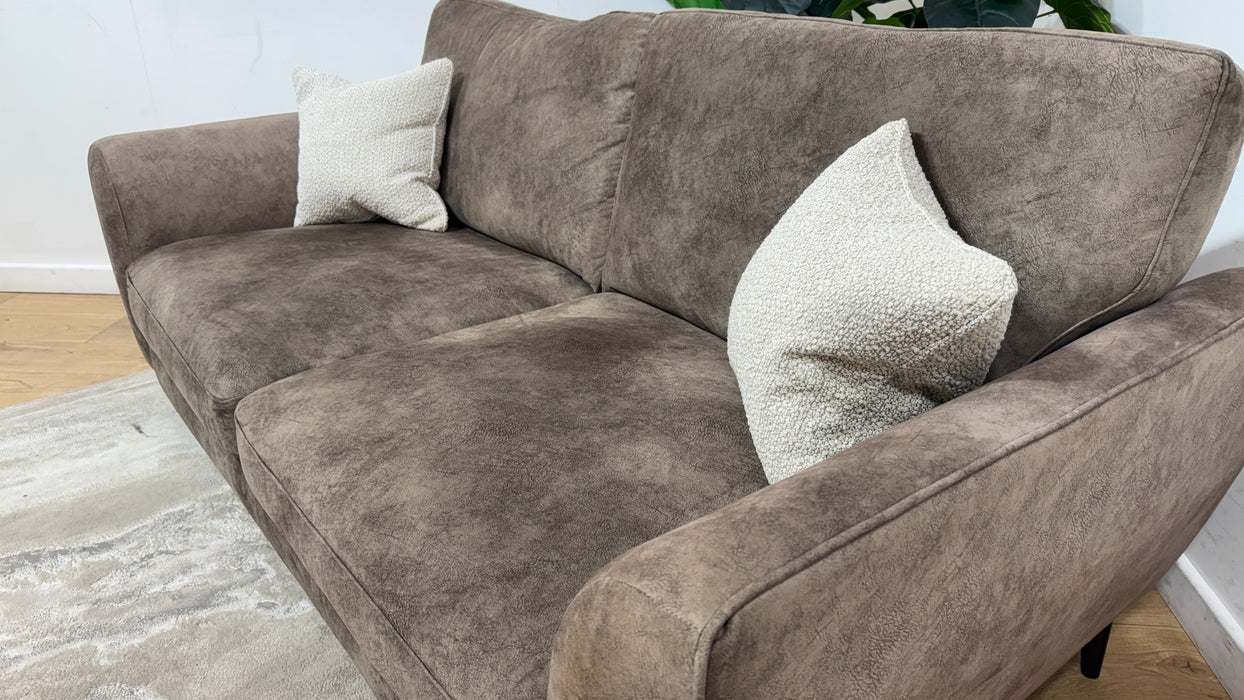 Sofology Hackney Fabric 3 Seater Memory Foam Seats in Lifestyle Dapple Mocha Mix