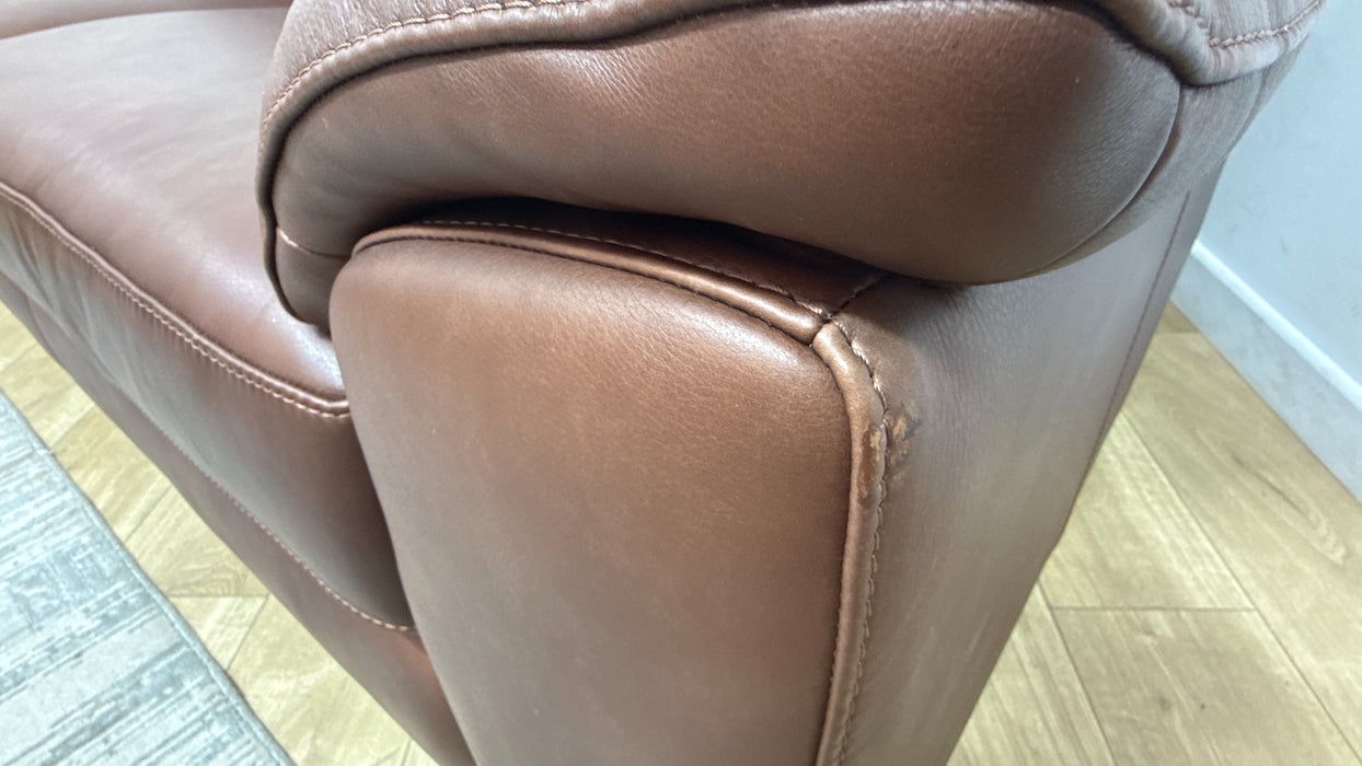 Sofology Santina Leather 3 Seater in Relaxed Soft Brown