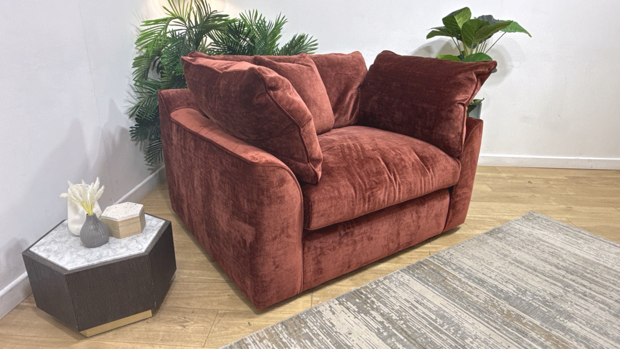 Sofology Georgio Fabric Loveseat Extra Flex Seat in Luxe Chenille Burgundy
