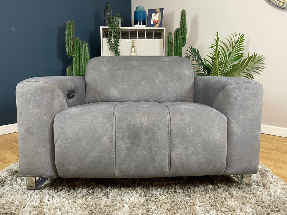 Marvella Love Seat Lifestyle Flecked Mocha Fabric PowerHeadrest & Power Recliner (WA2)