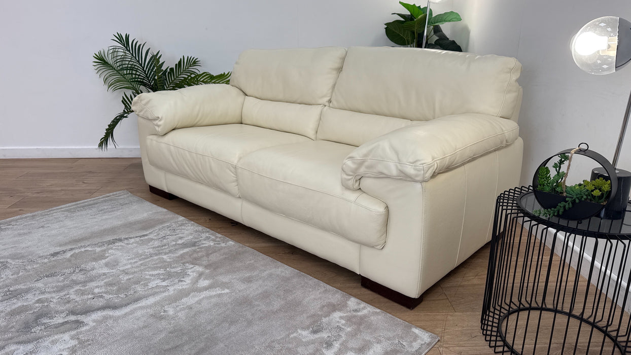 Sofology The Santino 3 Seater Leather in Hampshire Vanilla