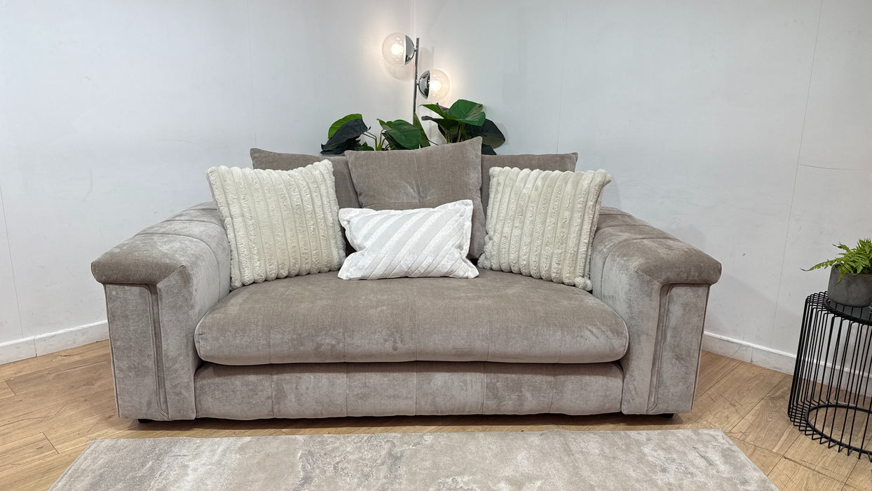 Sofology Oscar Fabric 2 Seater Fine Textured Chenille Stone Mix