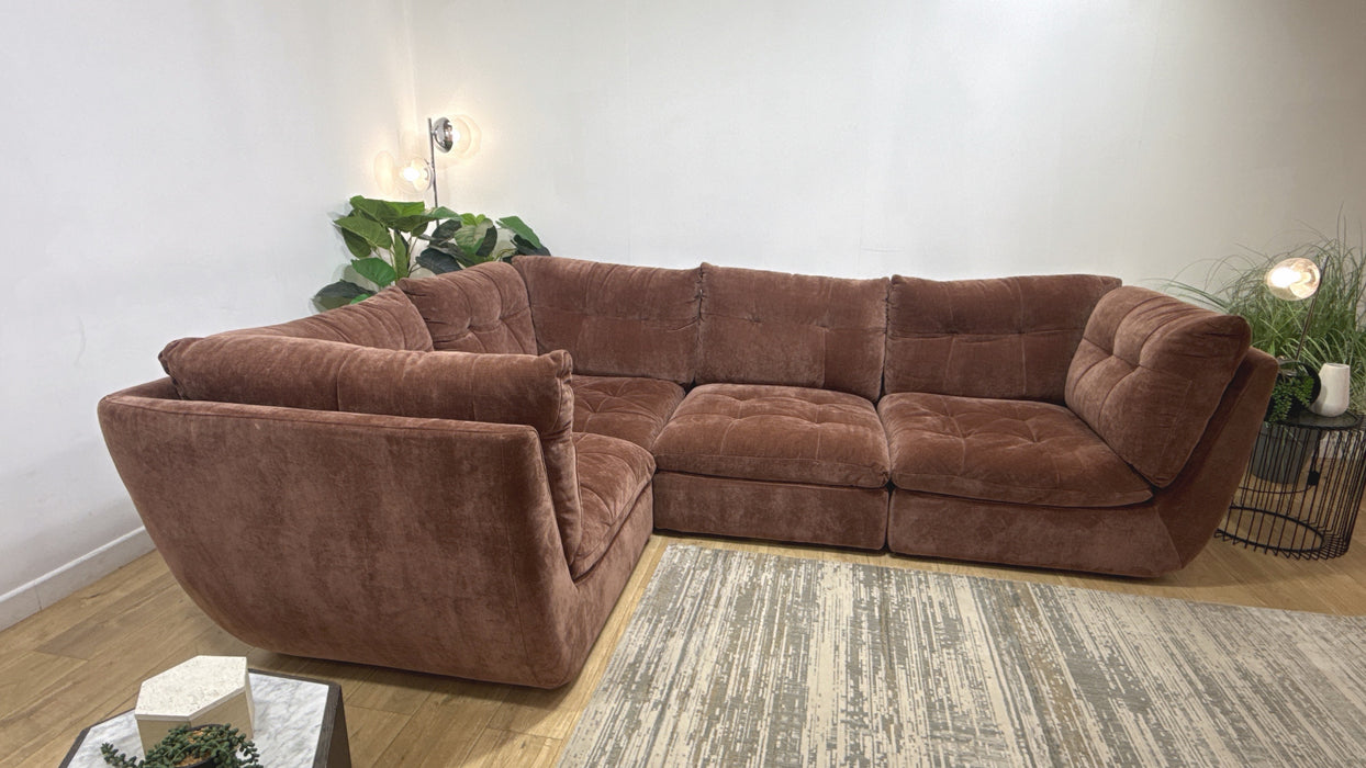 Sofology Cocoon Fabric 1 Corner 3 in Relaxed Chenille Burnt Sienna