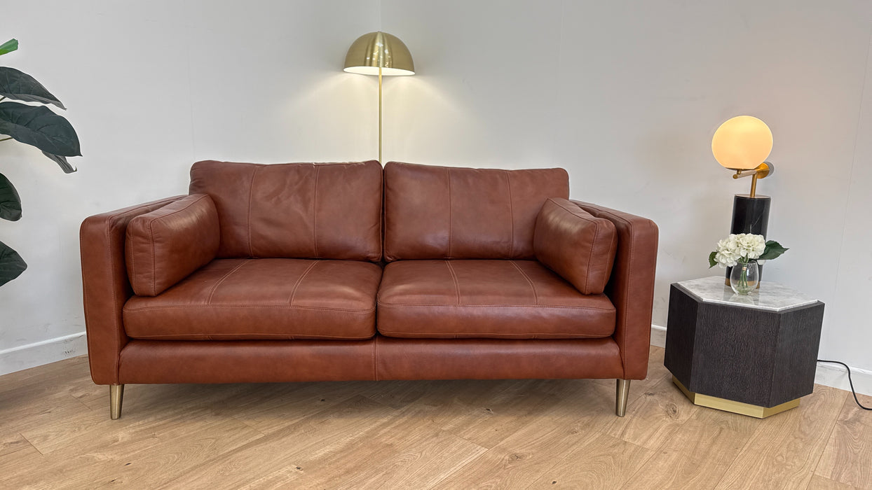 Marl 3 Seater Leather Sofa