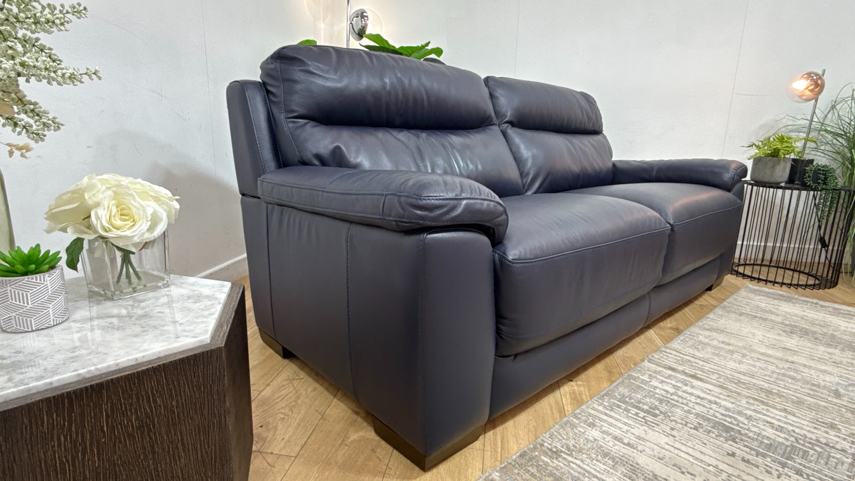 DFS Tristan Leather 3 Seater in Blue