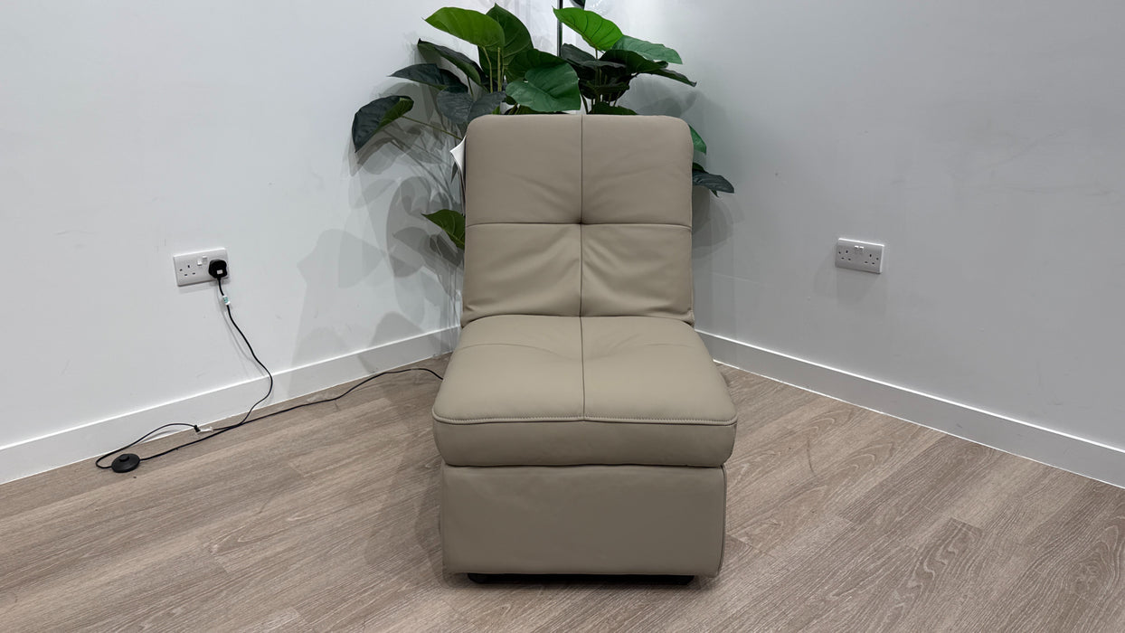 Sofology Riviera Leather Designer Storage Footstool in Trusty Super Matt Putty