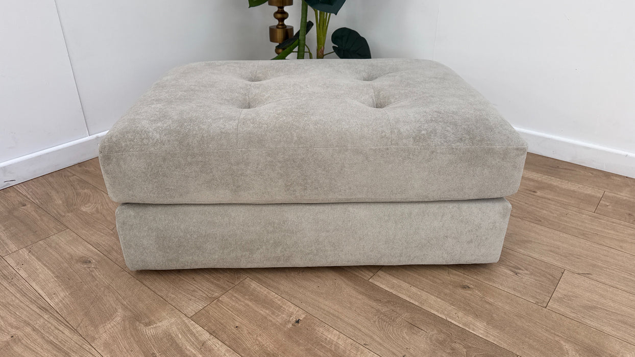 Sofology Ascot Fabric Footstool in Soft Sherpa Stone