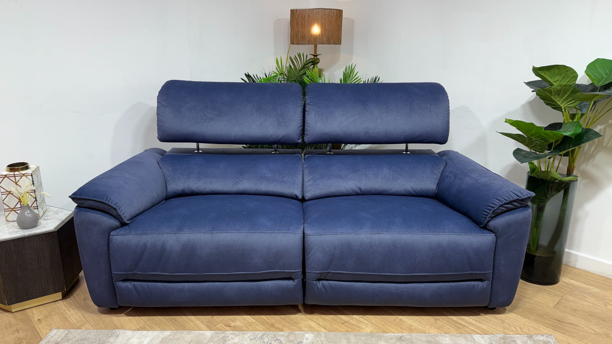 Sofology Hugo Fabric 2.5 Seater Power Recliner/Headrest in Lifestyle Flecked Navy