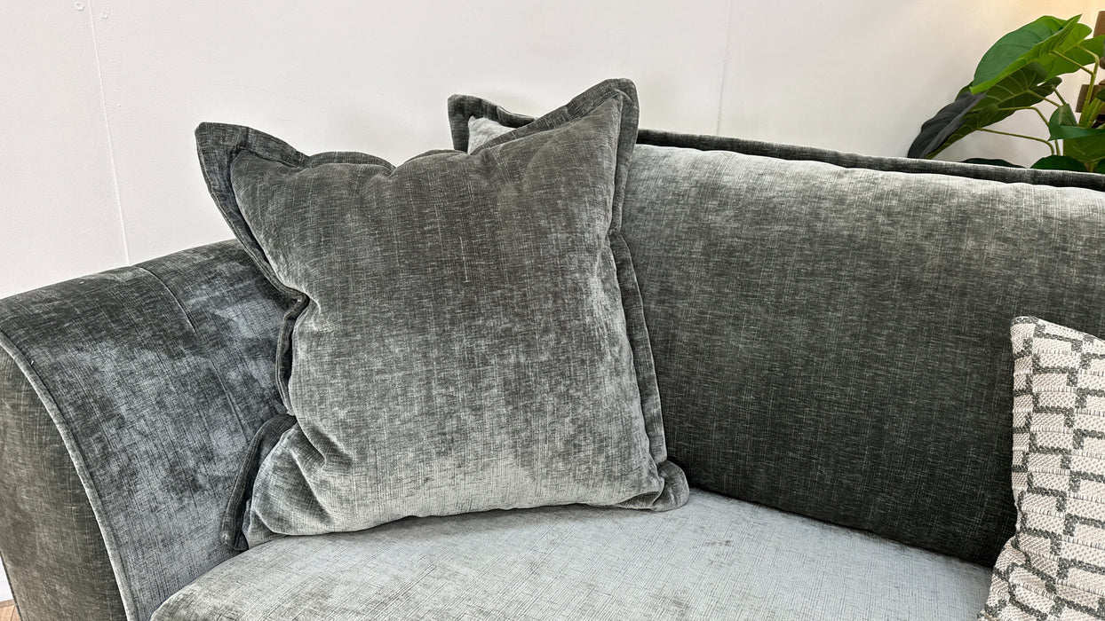 Sofology Luella Fabric Grande Sofa in Luxe Chenille Alpine Green Mix