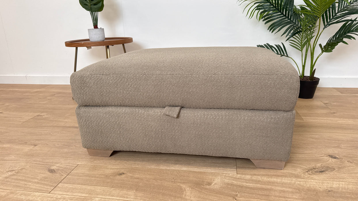 Tallulah Cosy Boucle All Over Taupe Fabric Storage Footstool