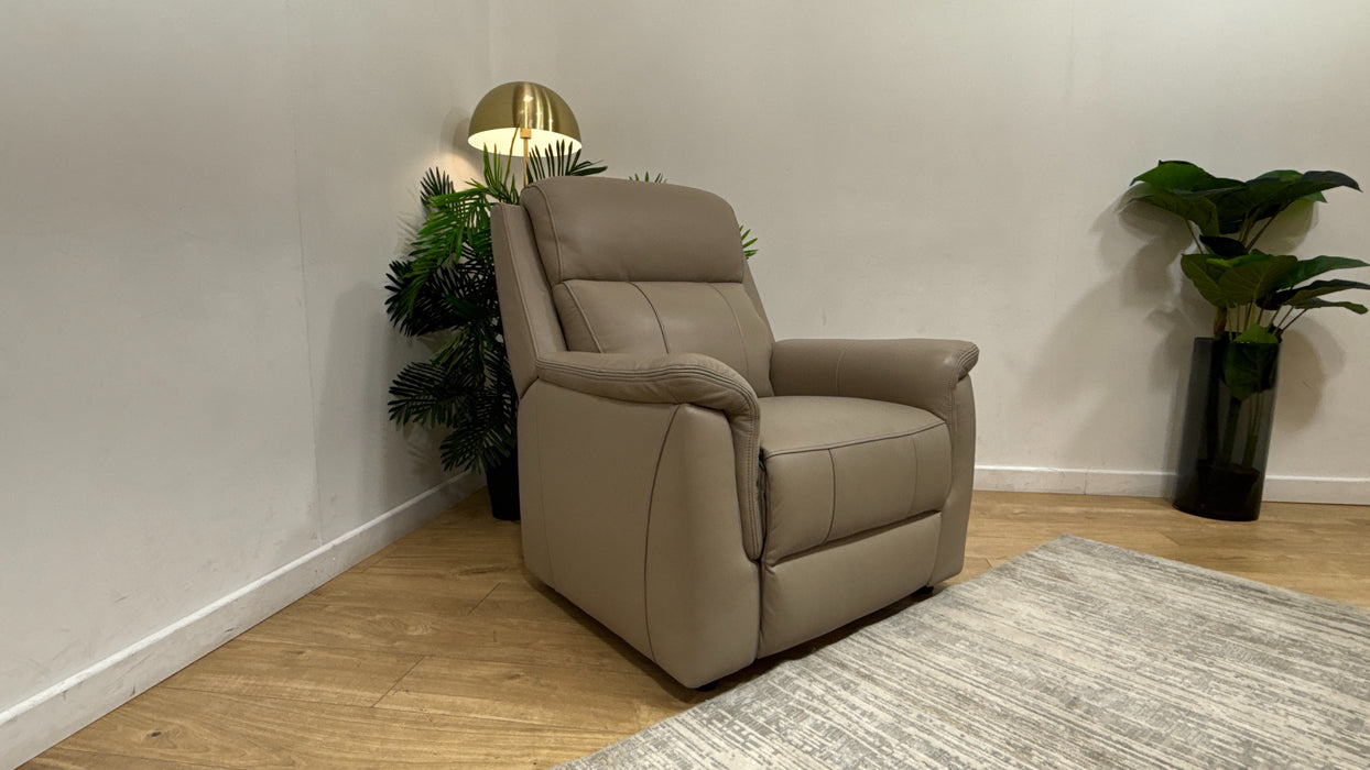 Sofology Bradie Leather Chair in Trusty Embossed Stone