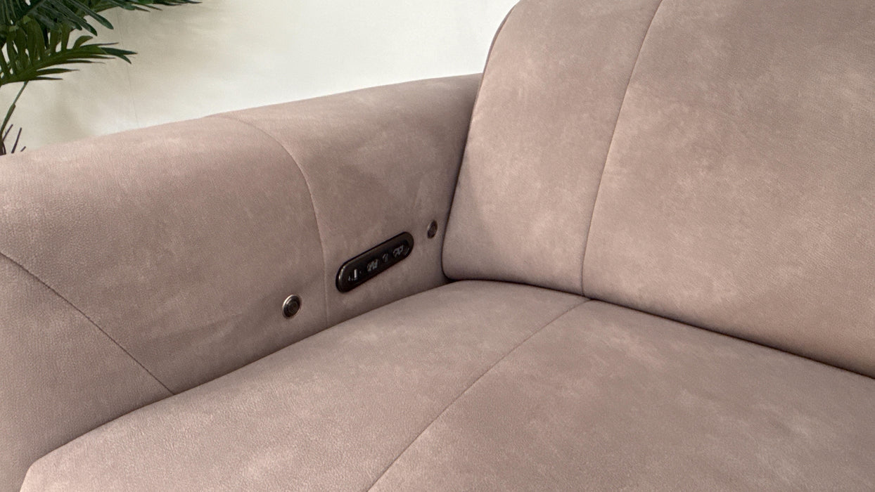 Sofology Lumiere Fabric 2.5 Seater Power Recliner/Headrest Heated Seat in Lifestyle Flecked Nutmeg