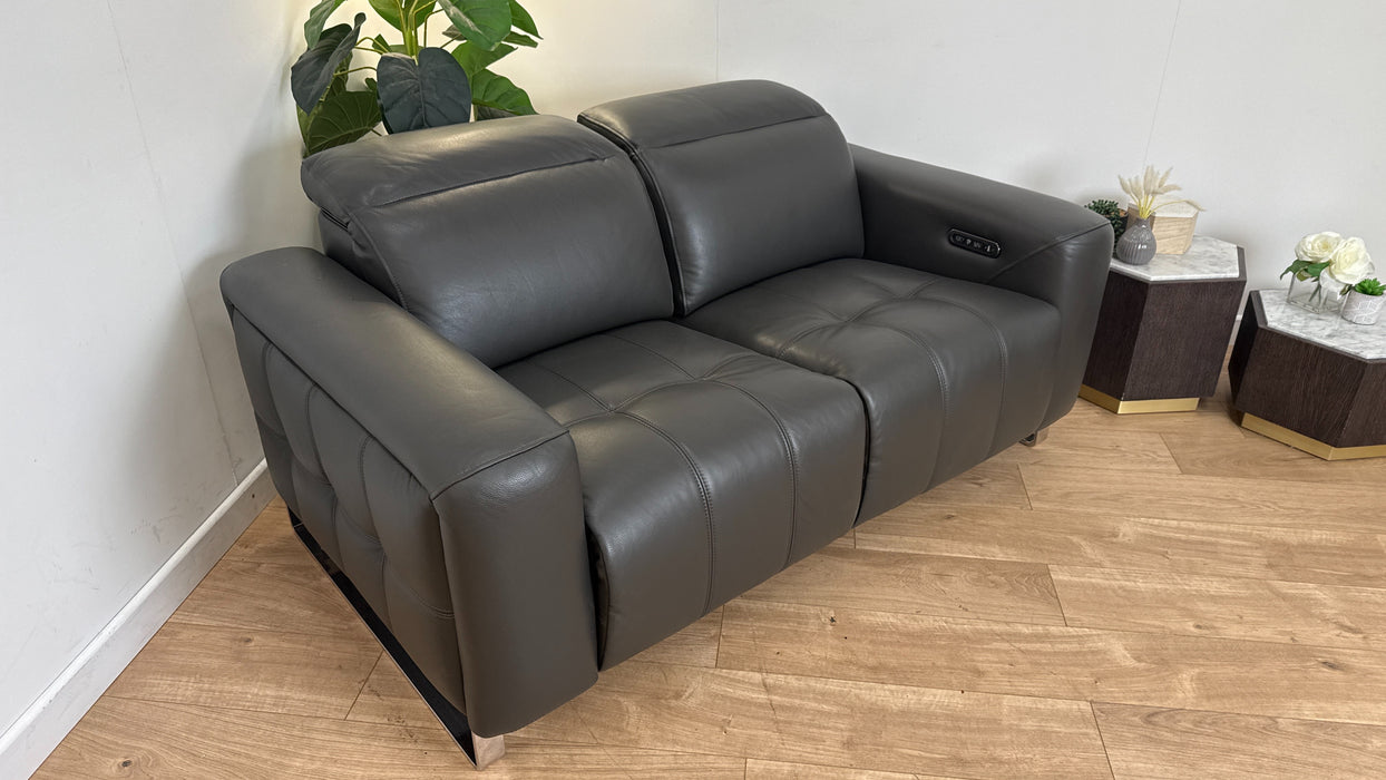 Sofology Marvella Leather Recliner 2 Seater in Charcoal