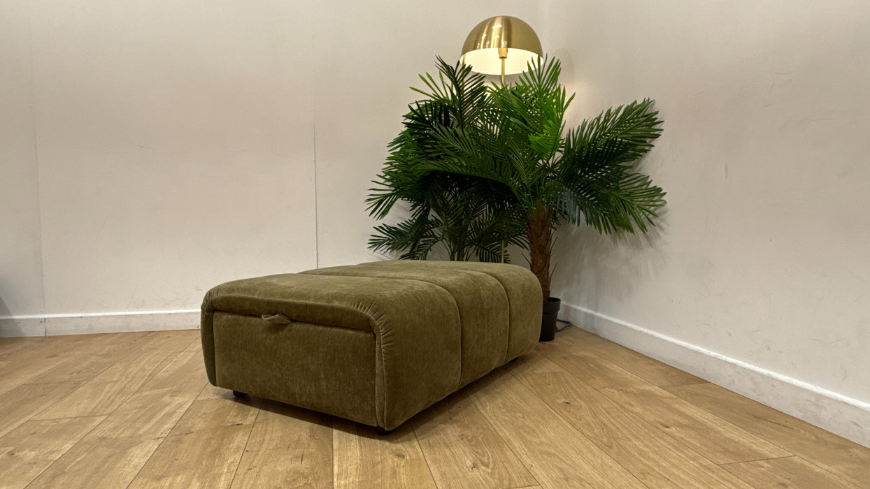 Sofology Waldorf Fabric Storage Footstool in Soft Chenille Olive