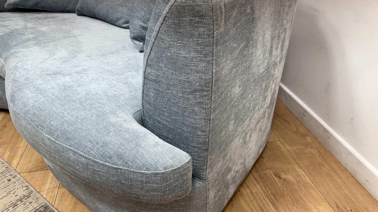 Sofology Chloe Fabric 4 Seater Pillow Back in Linen Look Chenille Sky Mix