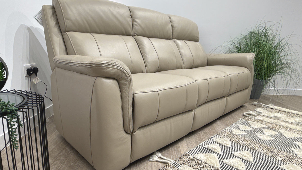 Sofology Bradie Leather 3 Seater in Trusty Embossed Stone