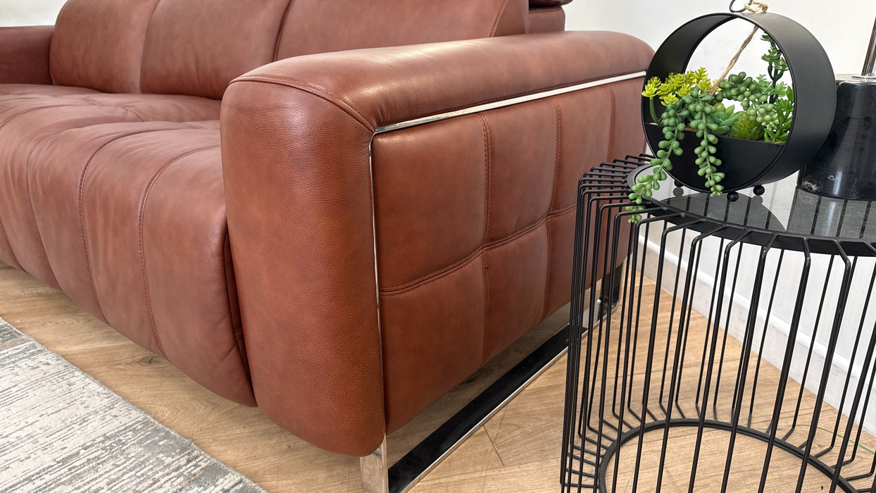 Sofology Marvella Leather 3 Power Recliner in Trusty Sheen Butterscotch