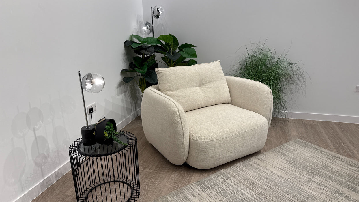 Sofology Sydney Chair in Lustre Chenille Ivory