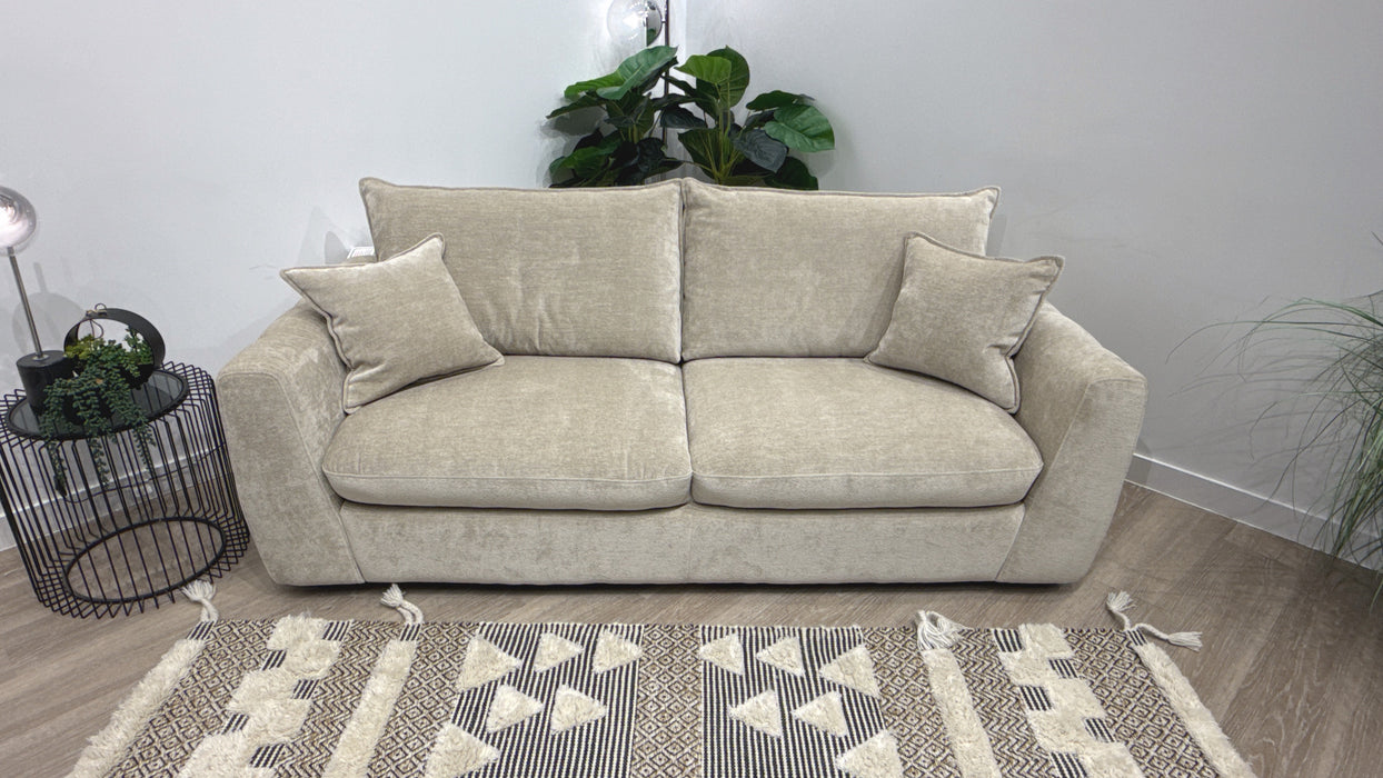 Sofology Hudson Fabric 3 Seater in Luxury Sherpa Pebble