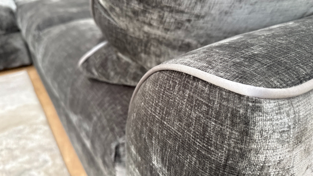 Sofology The Georgio 1 Corner 3 Fabric Sofa in Georgio Luxe Chenille Grey Mix