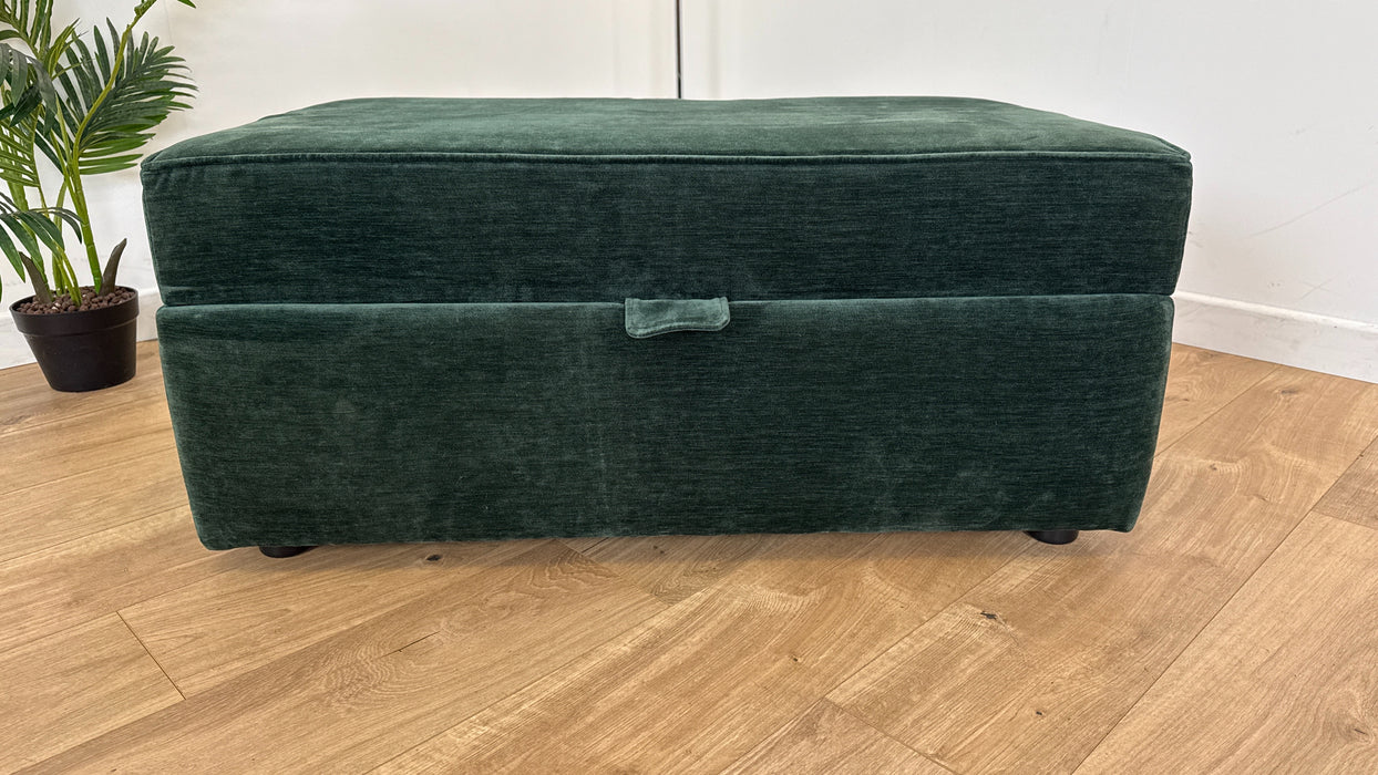 Sterling - Fabric Storage Footstool - Forest Green