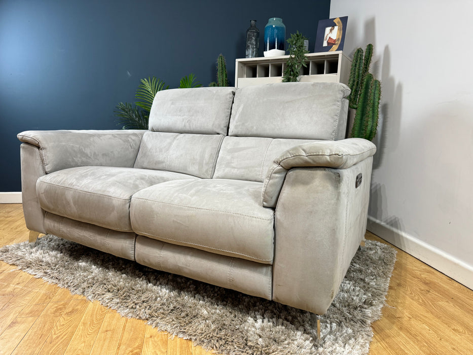 Illinois 2 Seater Sofa Toronto Grey  Fabric Sofa Power Headrest & Power Recliner (WA2)