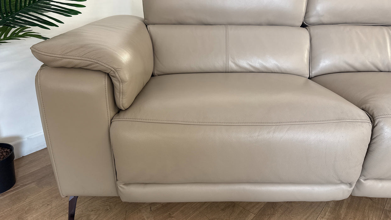 Sofology The Fratelli Leather 2.5 Seater Power Recliner/Headrest in Trusty Embossed Stone