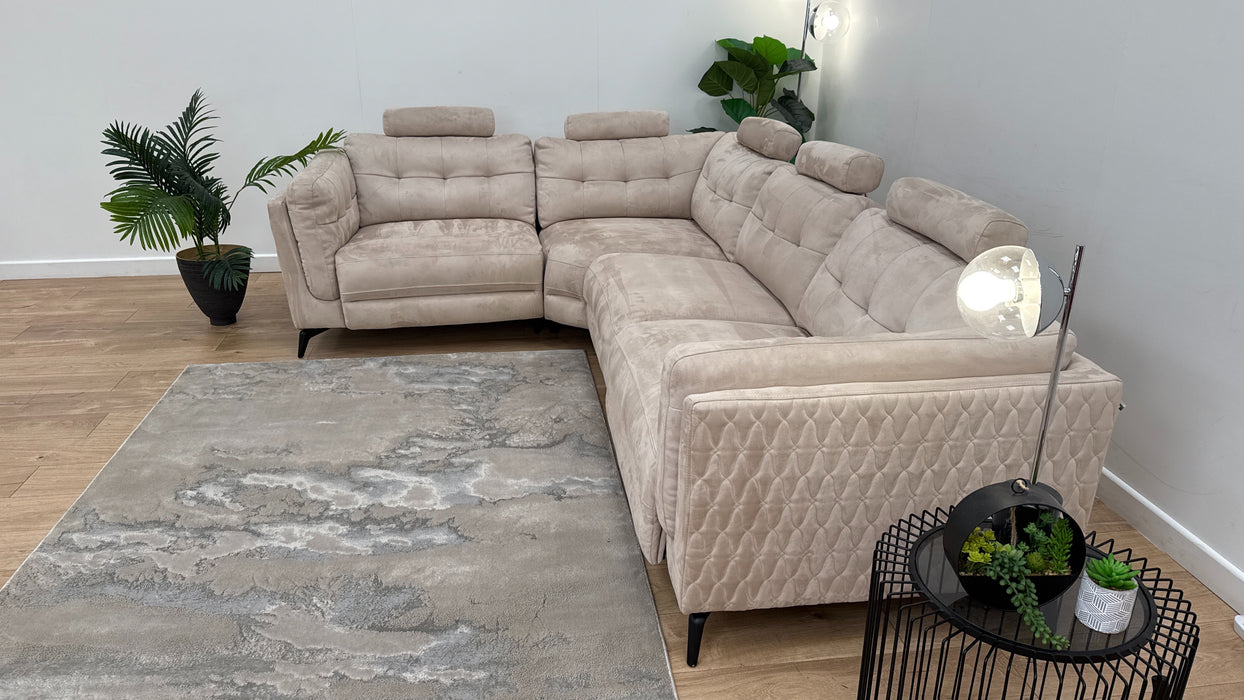 Sofology The Muse 1.5 Corner 3 Fabric Recliner Sofa in Lifestyle Plush Mink